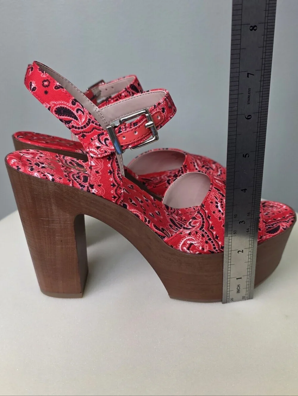 MIX No. 6 Carinda Bandana Platform Heel Sandals Red Size 7.5 NEW! GORGEOUS!!